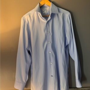 bill blass Light Blue Classic Spread-Collar Dress Shirt